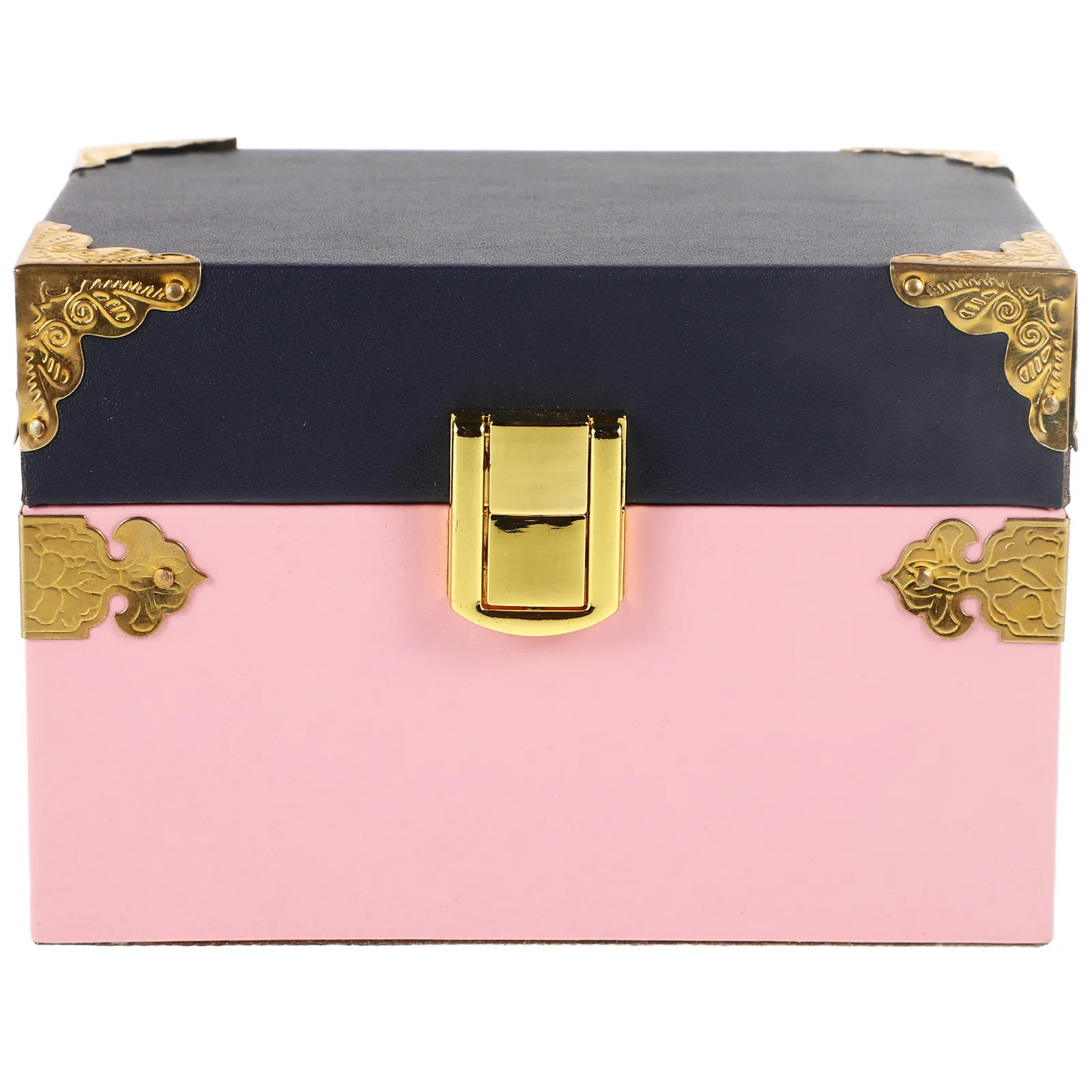 Wooden Jewelry Box Rustic Vintage Design Compact Storage Case with Lid for Rings Earrings Pendants Trinkets Vanity Table Living