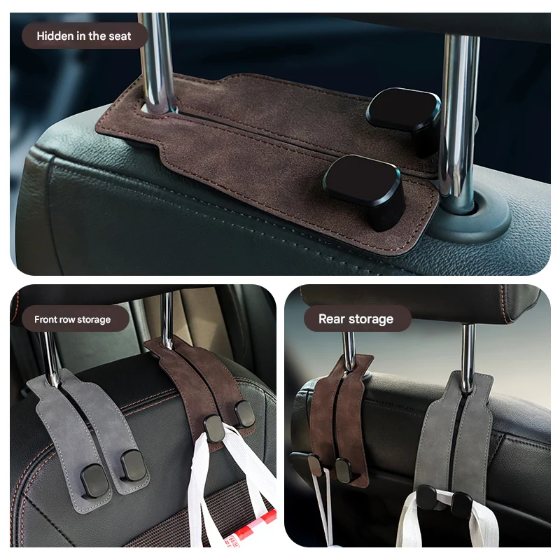 Car Seat Fur Double Hook Hidden Seat Rear Row Load-Bearing P