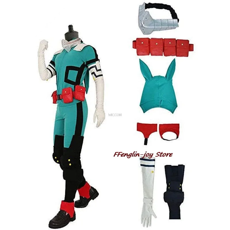 Kostum Cosplay Izuku Deku Battle Academia Unisex Set Wig Rambut Anime Ukuran XXXL 2025 yiyi Hero Midoriya