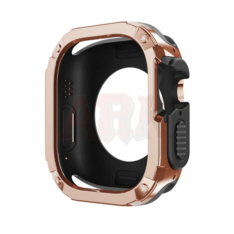 2 In 1 Protective Case for Apple Watch Case 49mm Accessories All-Around Protector Bumper Tempered Cover Apple Watch Ultra Case