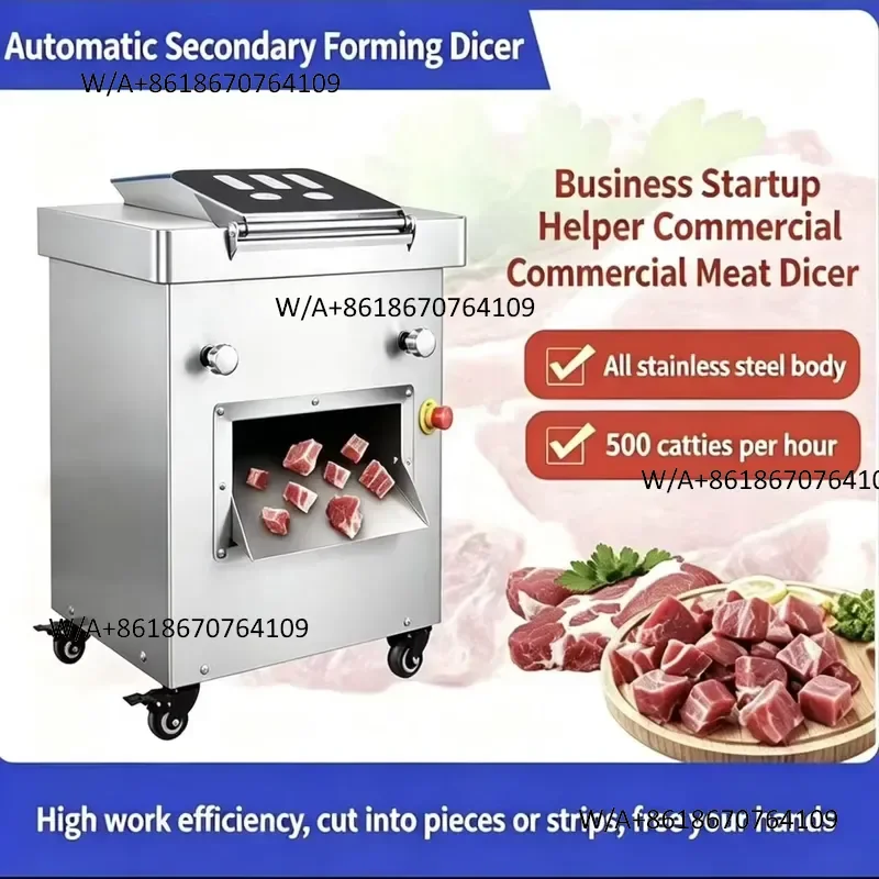 Stainless Steel Meat Processor Automatic Function for Beef Chicken Breast Slicing Strip Cutting Dicing Machine