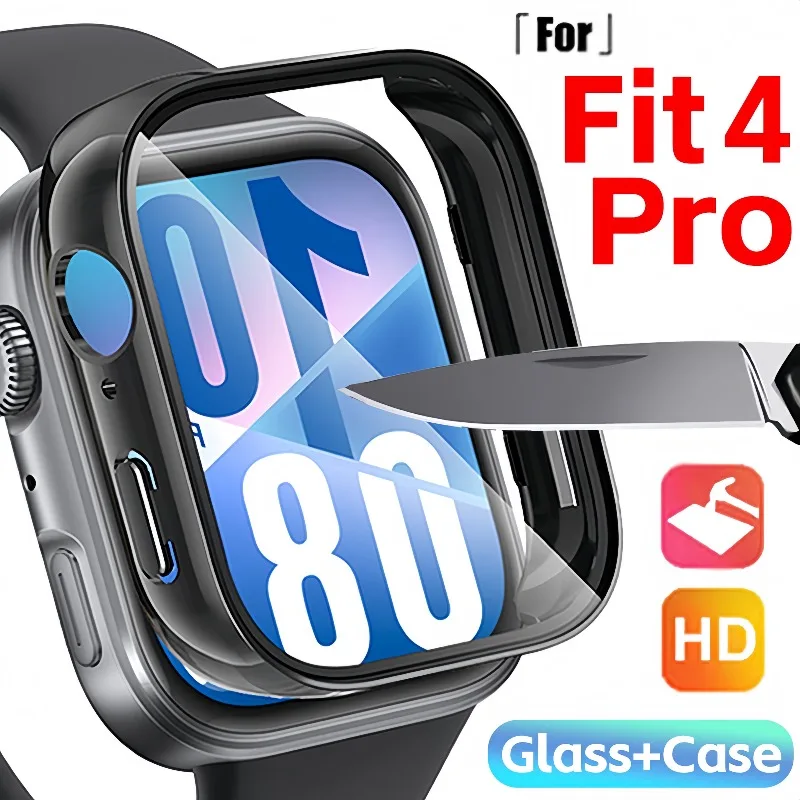 

Закаленное стекло + чехол для Huawei Watch Fit 4, защитная пленка для экрана, чехол с полным покрытием, пленка против царапин для Huawei Fit4, аксессуары