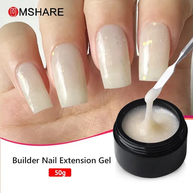 

MSHARE Natural Builder Nail Extension Gel Self Leveling Gel Low Burn Heat Structuring Nails 50ml