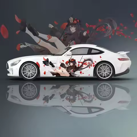 Genshin Impact Hu Tao anime Car stickers ita car tuning racing vinyl decal wrap side graphics car decal sticker