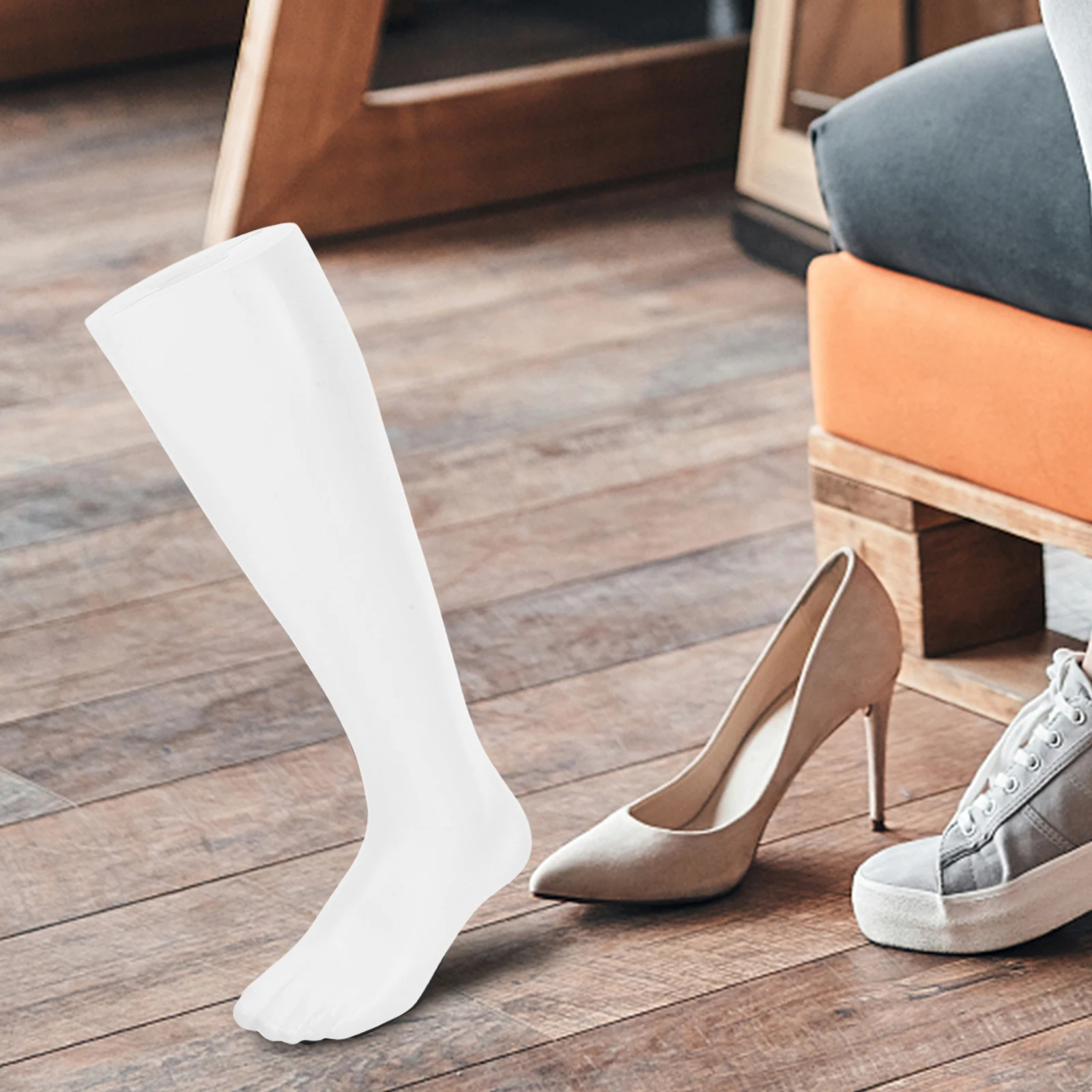 

Plastic Foot Sock Mannequin White Left Foot Display Stand for Retail Jewelry Anklet Bracelet Shoe Holder Anklet Display Stand