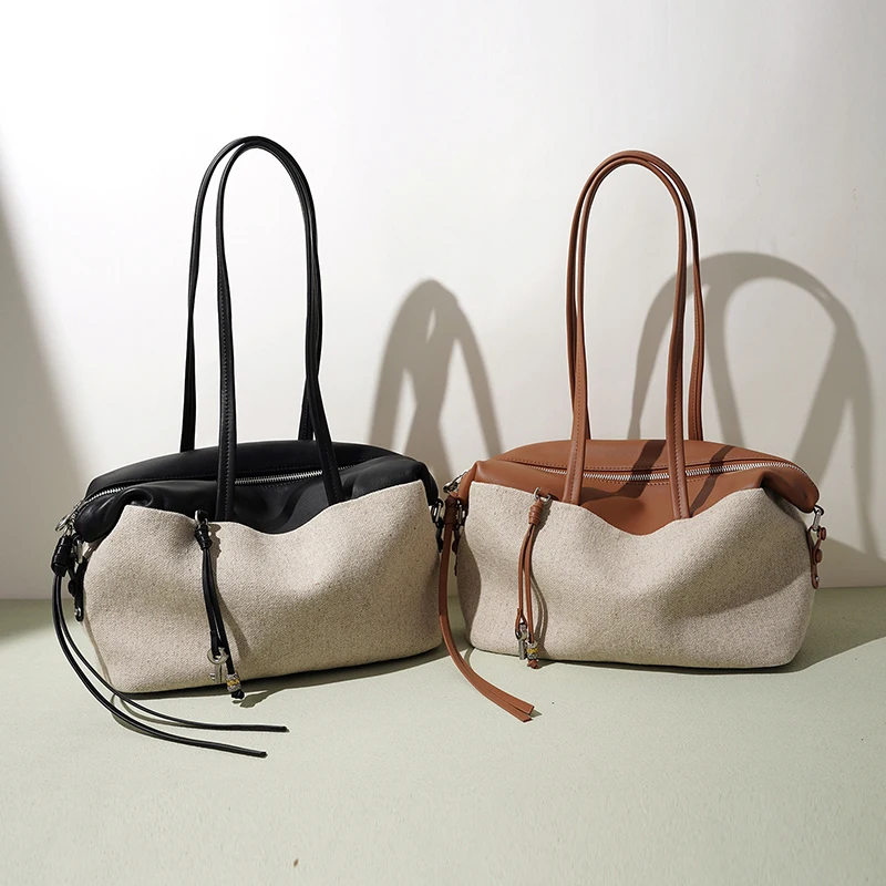 Minimalist Lady Soft Genuine Leather Pillow Crossbody Bag Women's Convertible Shoulder Bags 2026 New Chic Solid Color Handbag