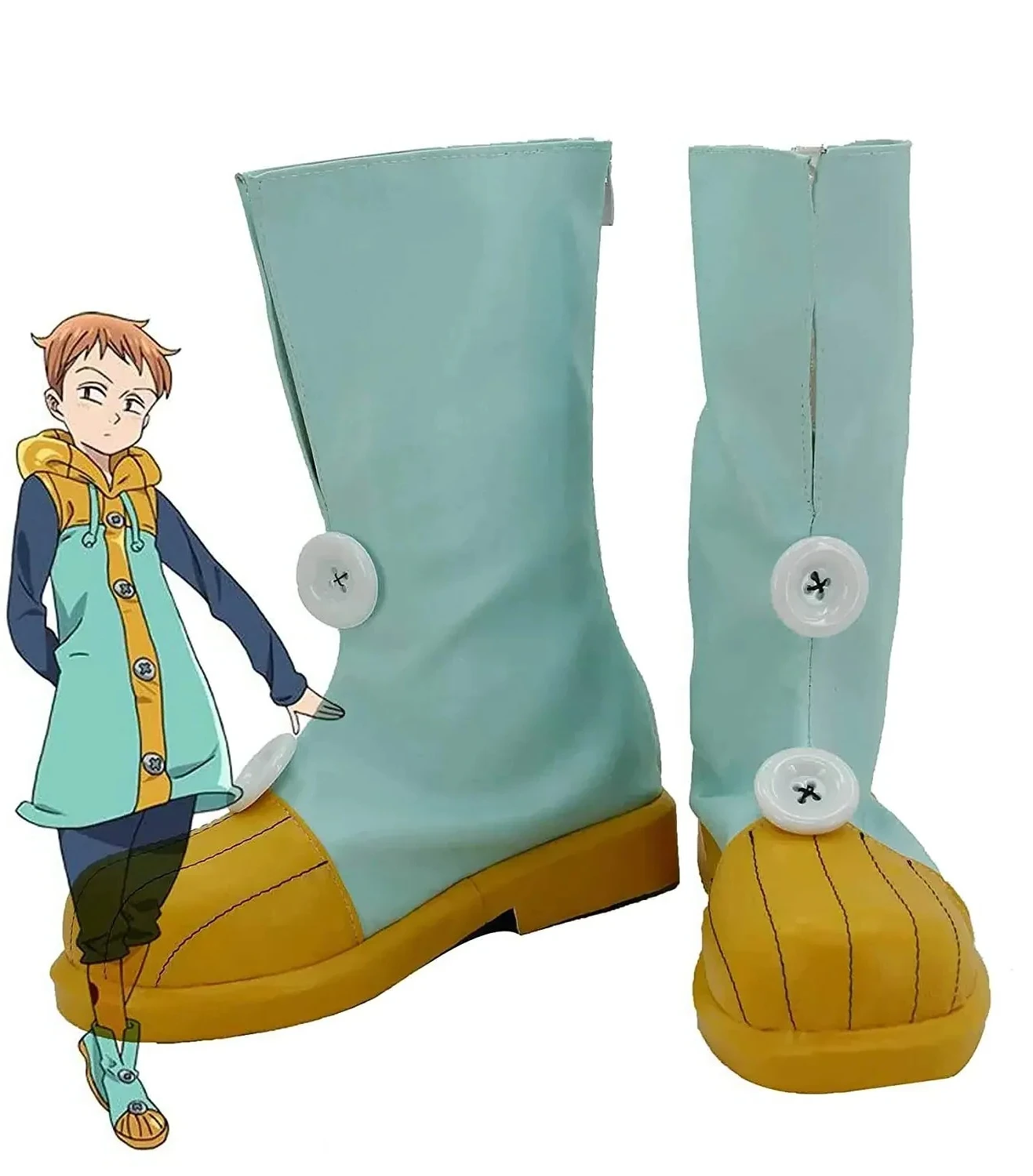 

The Seven Deadly Sins Fairy King Harlequin Cosplay Shoes Green Boots Custom Made Any Size