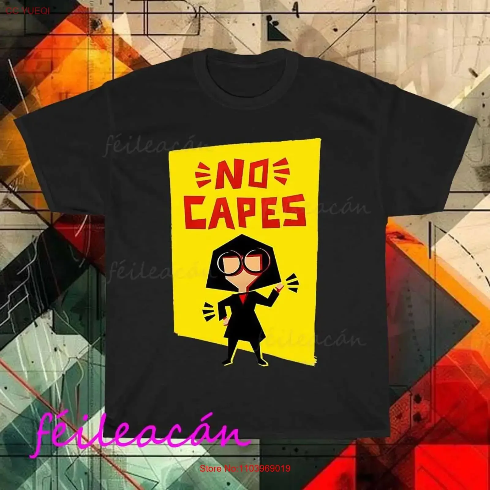 T-shirt américain The Incredibles Edna Mode No Capes, humoristique, taille S à 5XL, vintage, délavé, confortable, graphique, flambant neuf