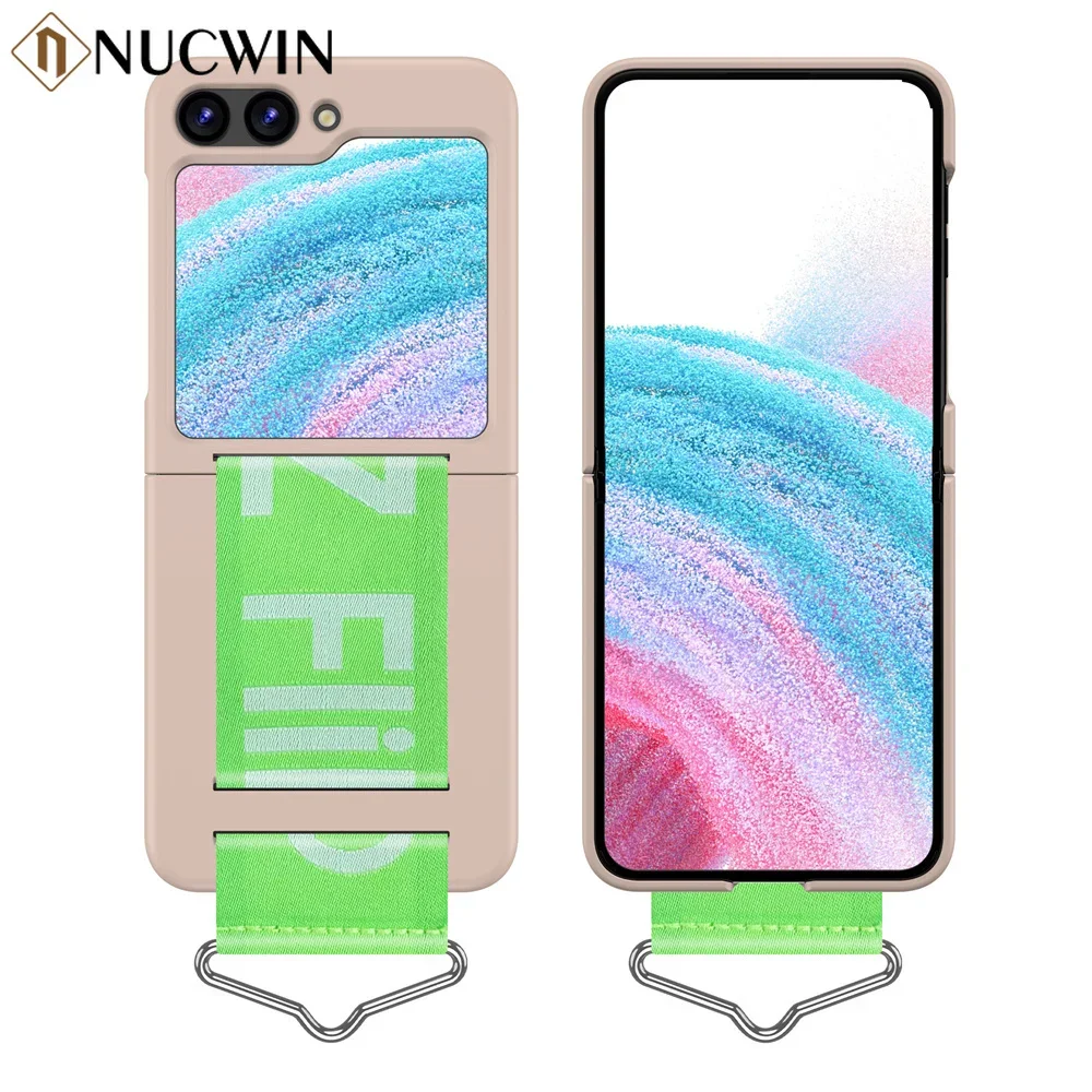 For Samsung Z Flip 6 5 4 Ultra Thin Ring Wristband Phone Case For Galaxy Z Flip 3 4 5 6 PC Shockproof Hard Back Cover Zflip 6