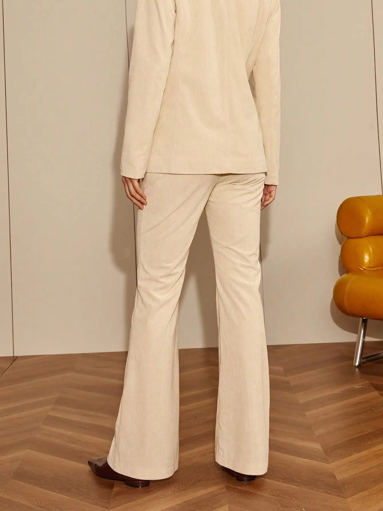 AEL Lady Fall 2024 new high-quality commuter white lean high-waisted suit pants micro-cropped pants drop wide-leg pants