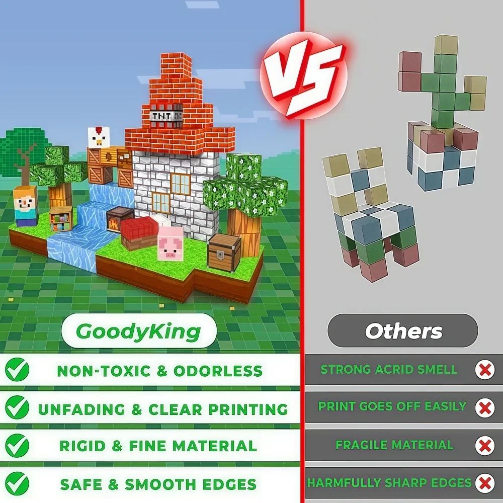 Creative Magnetic สัตว์ชุด Building Blocks Cube STEM ประกอบของเล่นเด็กแม่เหล็กของเล่นเด็กของขวัญวันเกิด