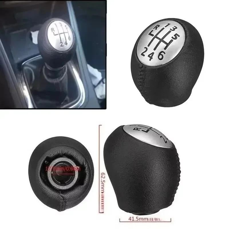 

For Renola Guna Scenic Megane III Master Tra For 6-speed Car Shift Knob With Black Stitching Horizontal Bar Shift Lever Suitable