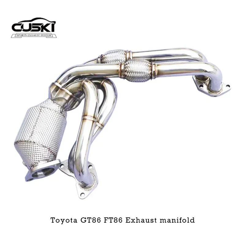 High quality Head Section flow Exhaust Pipes branch downpipe Pipe  for Toyota GT86/FT86/86 2.0 2012-2019 304 Stainless Steel