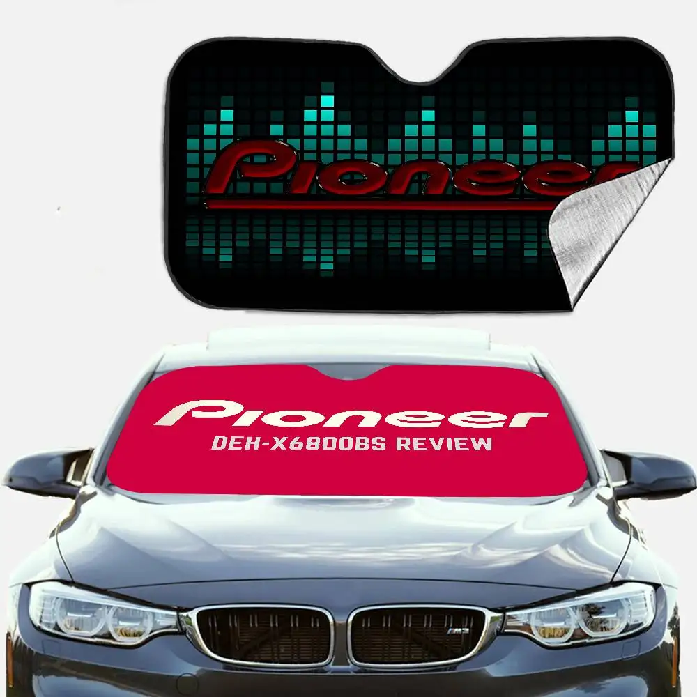 

Classic P-Pioneer Dj Music Car Windshield Sun Shade Foldable Car Front Covers Car Sunshade For Car Accessories Blocks Uv Rays