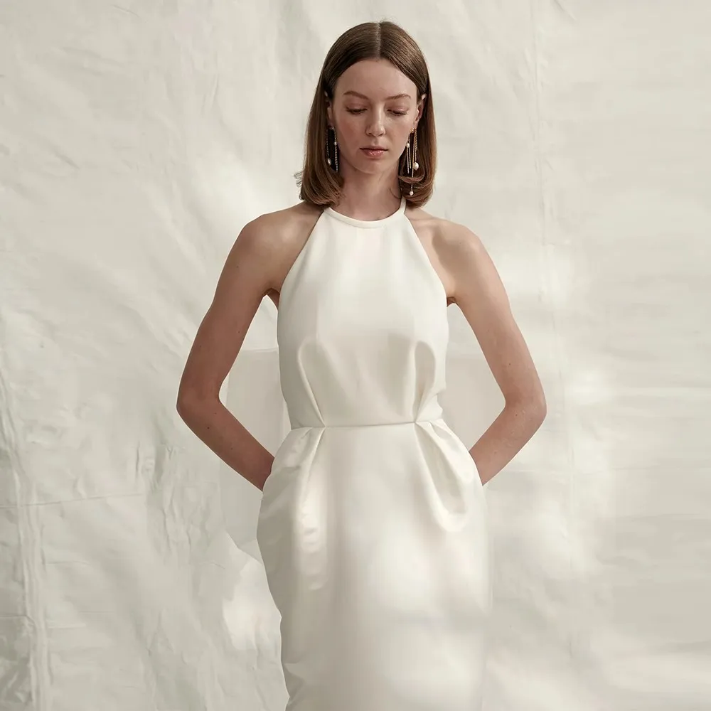 Robe de Soirée Blanche et Élégante pour Femme, Tenue de Bal Semi-Formelle, Style Rétro, Éducative, Nouvelle Collection