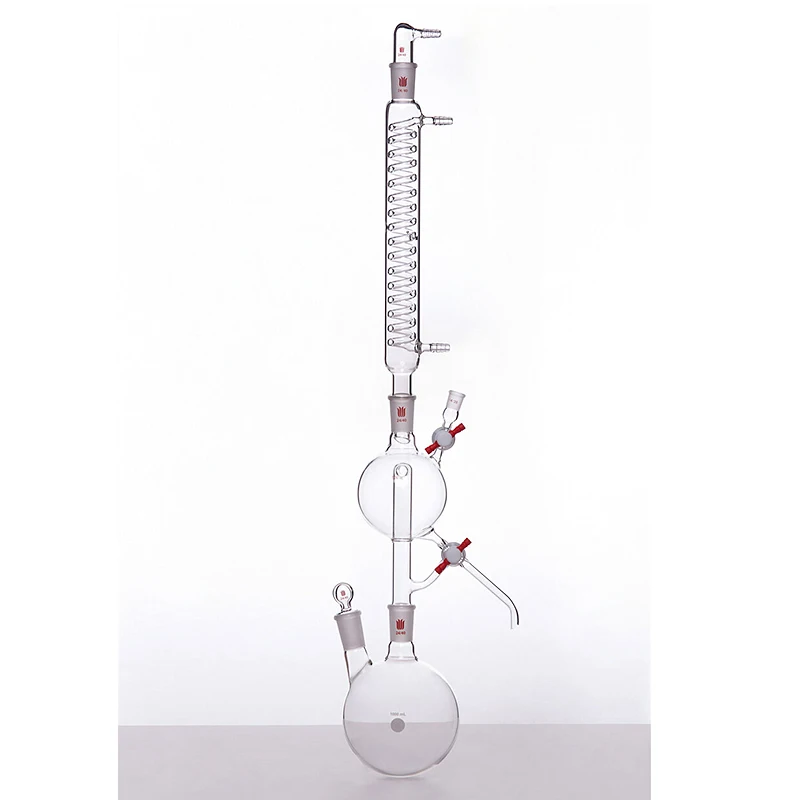 SYNTHWARE A complete set of solvent drying device, Condenser+Distillation head+Two necked flask, Borosilicate glass, ZH12