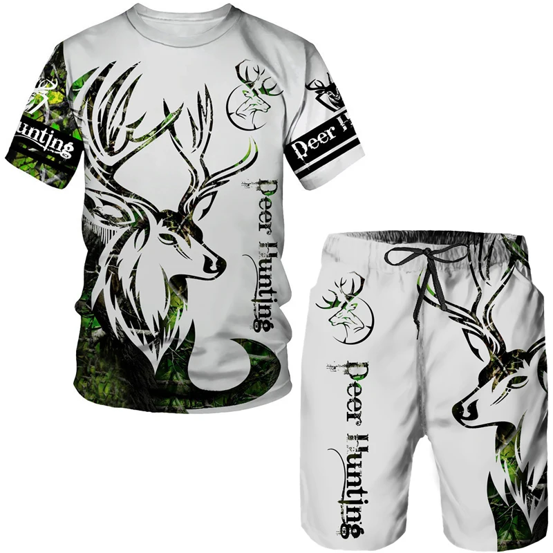3D Tiger Animal Print Sport Quick-dry Breathable Men T-Shirt Shorts Jersey Outdoor Street Casual Fashion Daily Loose Set Summer