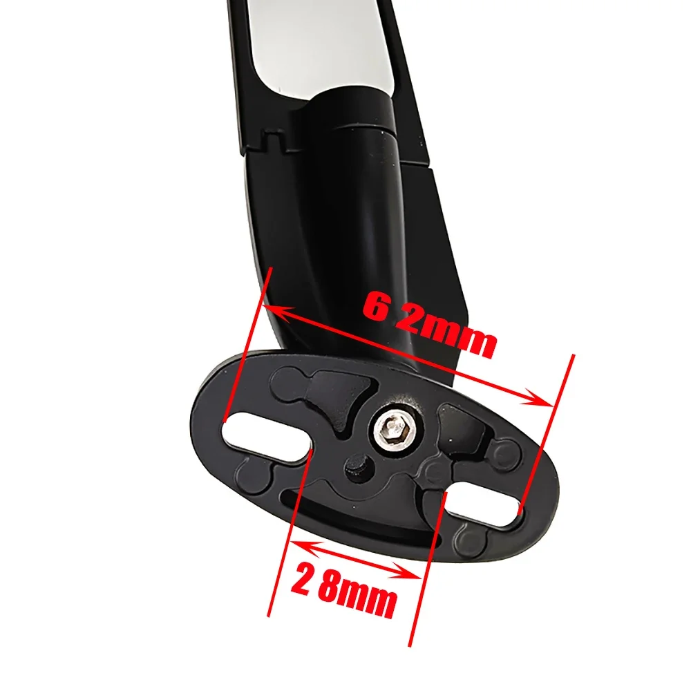 id Motorcycle 2PCS Rearview Mirrs Wind Wing Adjustable Rotating Side Mirrs for KAWASAKI NINJA 250 300 400 650 H2 H4 #6