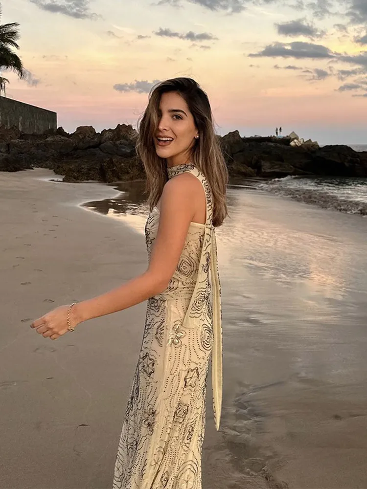 شيك حجر الراين الترتر تنورة عالية الخصر مجموعة المرأة مثير حمالة وشاح طوق Bodycon سترة دعوى 2025 سيدة الصيف عطلة ارتداء