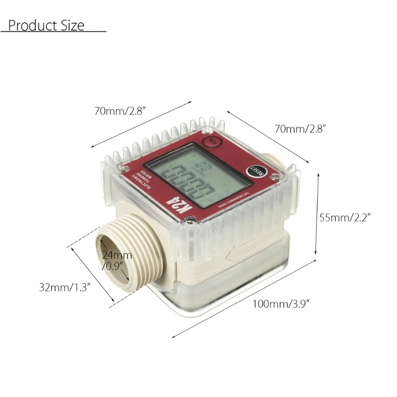 K24  Digital LCD  Flow Meter for turbine Fuel Flow Tester Liquid Flow Meter  Drop Shipping