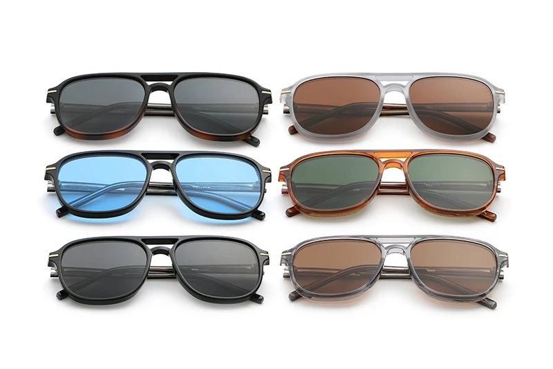 Peekaboo Sonnenbrille mit quadratischem Rahmen für Damen, Unisex, CP-Acetat, modische Sonnenbrille für Herren, UV400, Blau, Braun, Grün, 2024, Sommer – Detail 2