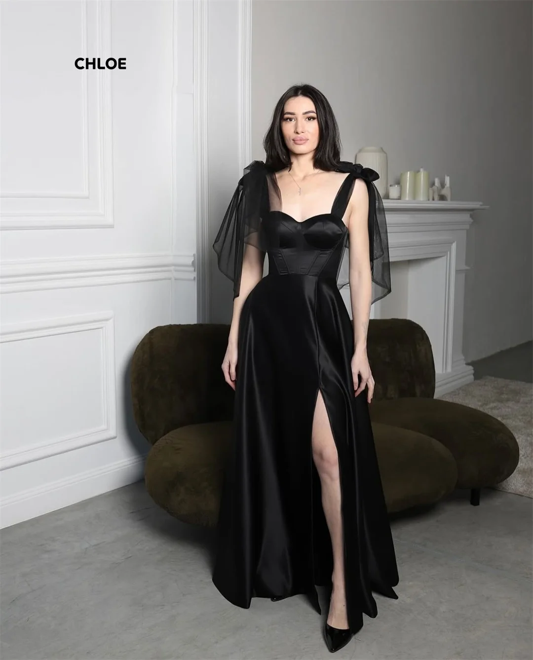 カスタムメイドのエレガントなロングドレス オフショルダー エレガントな女性のドレス 結婚式用 パーティードレス 特別な機会用 ラインA プロムドレス