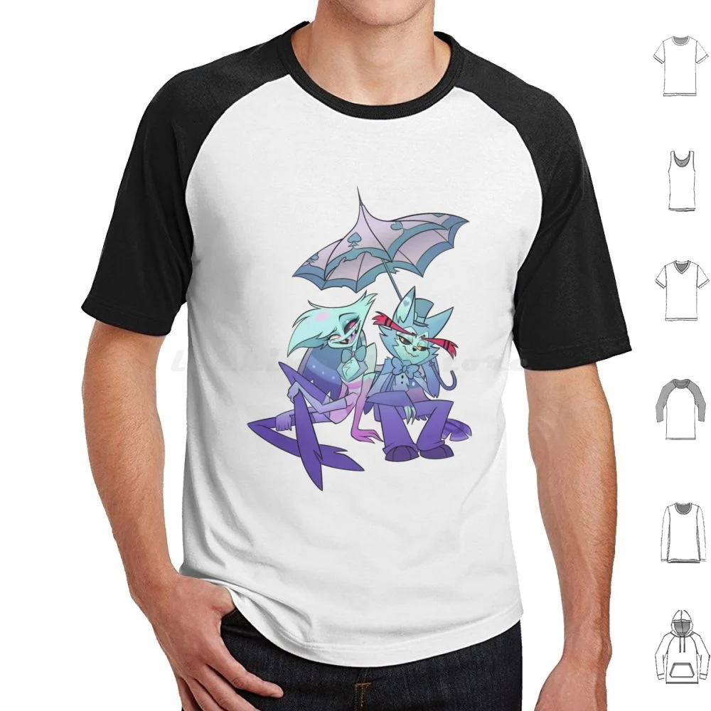 Perer bebê-t camisa de algodão das mulheres dos homens diy impressão hazbin anjo anjo poeira anjo poeira husker usk husker casca perdedor bebê