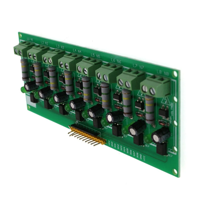 AC 220V 8 Channel Optocoupler Module 220V Optocoupler Isolation, 220V Voltage Detection, PLC Can Be Connected