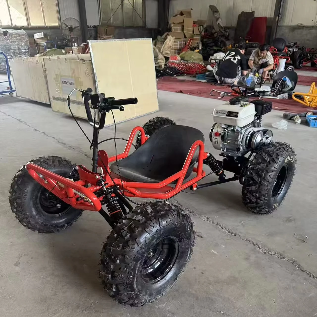 212CC 4 Stroke Pedal Go Kart All-Terrain Off-Road Fuel-Powered Outdoor Drifting Vehicle for Adults & Children 60km/h Max Speed