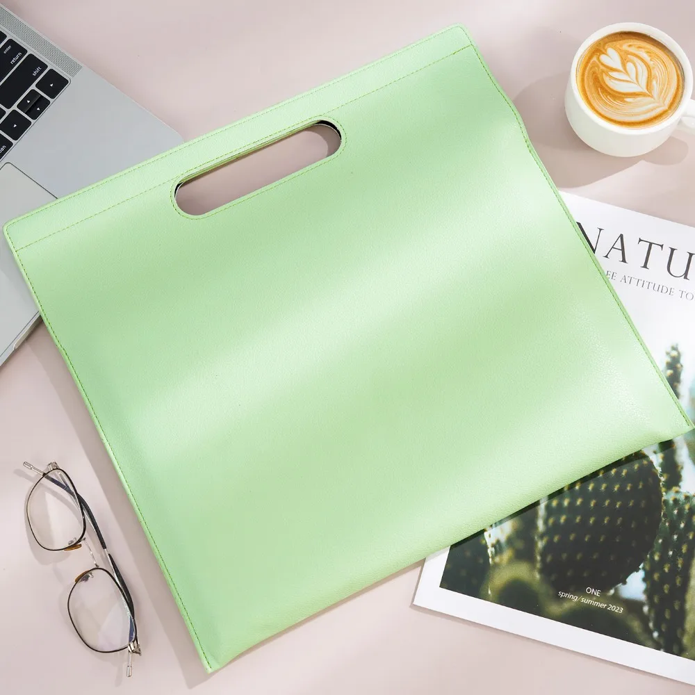 

Luxury A4 Business File Holder PU Leather Large Capacity Document Bag Waterproof Tablet Bag Office Organizer