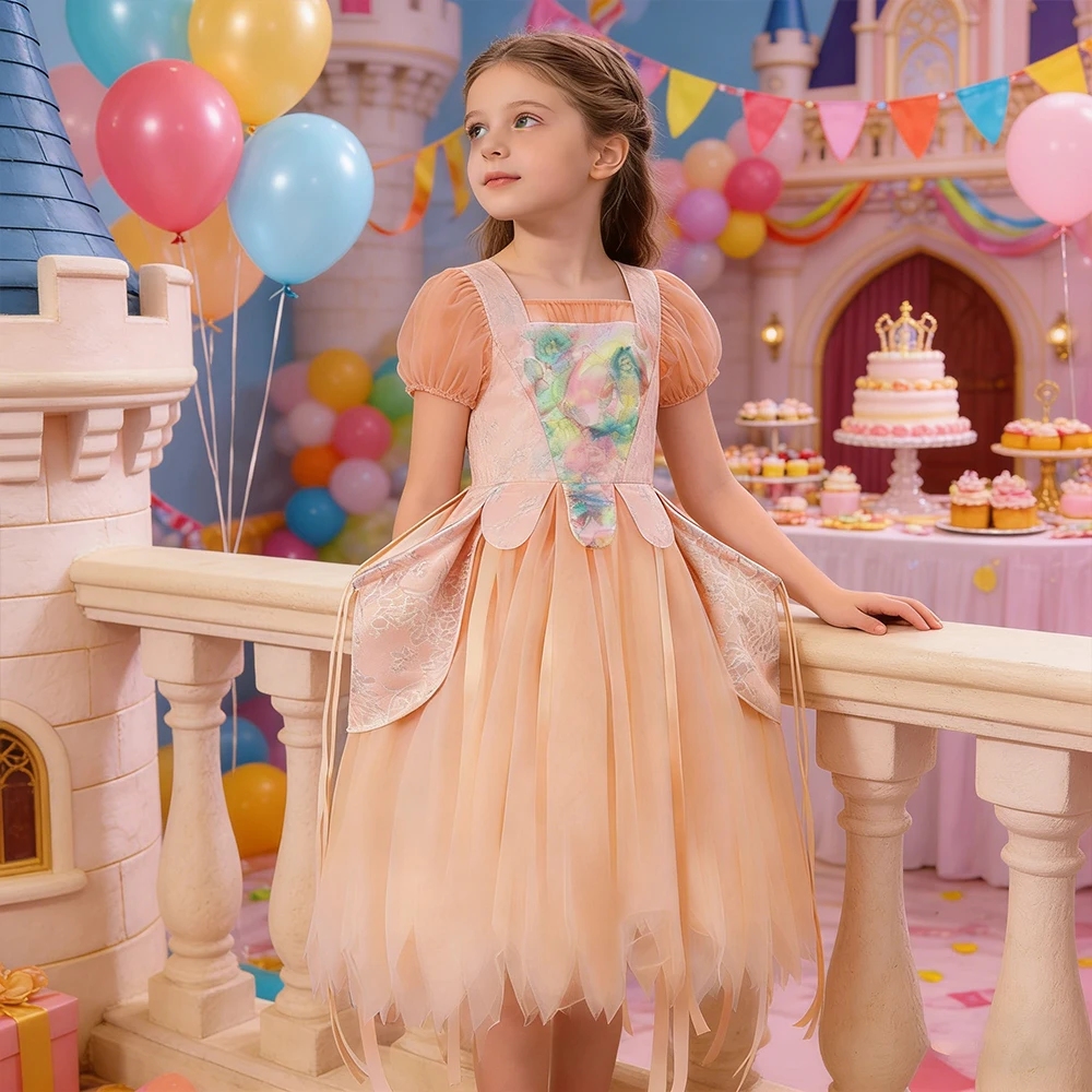 

Новые карнавальные костюмы 2026 года: детское платье принцессы с пышными рукавами для девочек, костюм волшебницы-волчицы для косплея, платье на день рождения, для выступлений на сцене