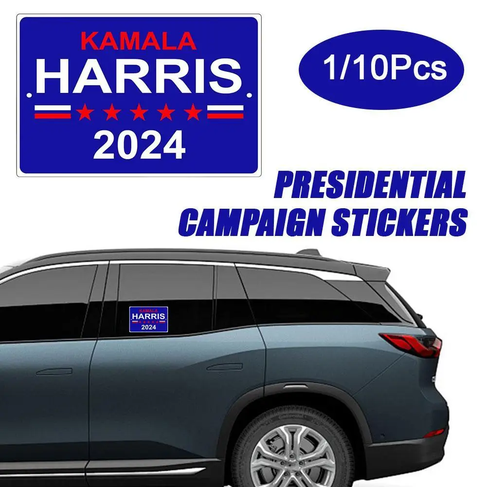 10pcs 15*10cm Harris Walz 2024 Vinly Decal Stickers,Show Your Support For The 2024 Presidential Campaign,Waterpoof Bumper Sticke