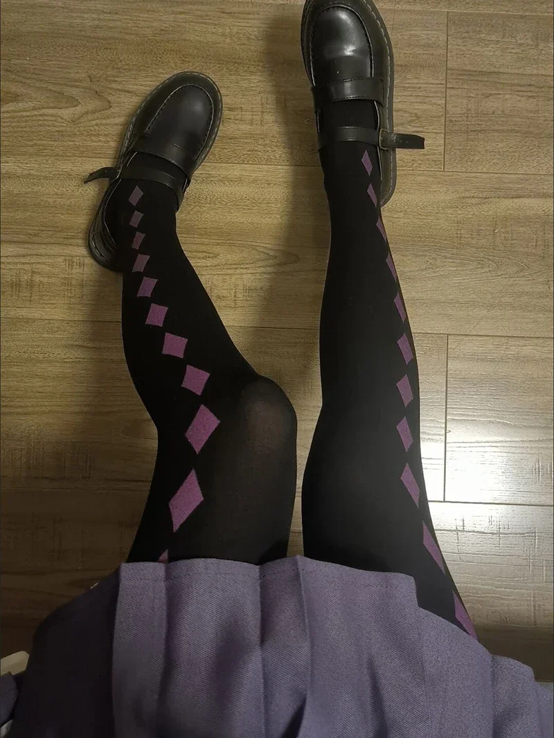 2025 Halloween Anime Puella Magi Madoka Magica Cosplay Akemi Homura Costume collants noir violet femmes JK bas filles