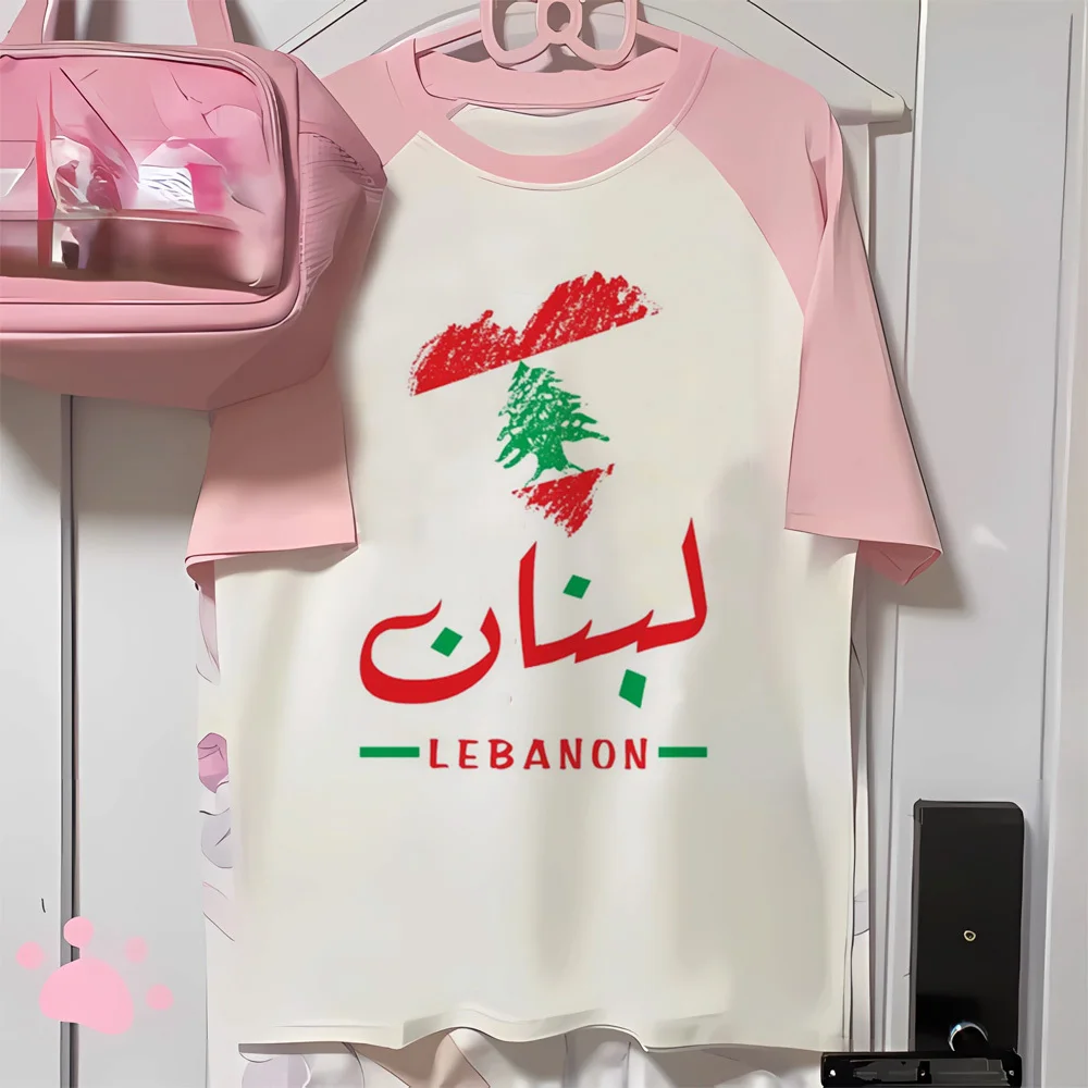 Lebanon top tees teen hip hop Psychedelic Breathable Colorful Digital t-shirt graphic Pastel aesthetic anime Vintage Grunge