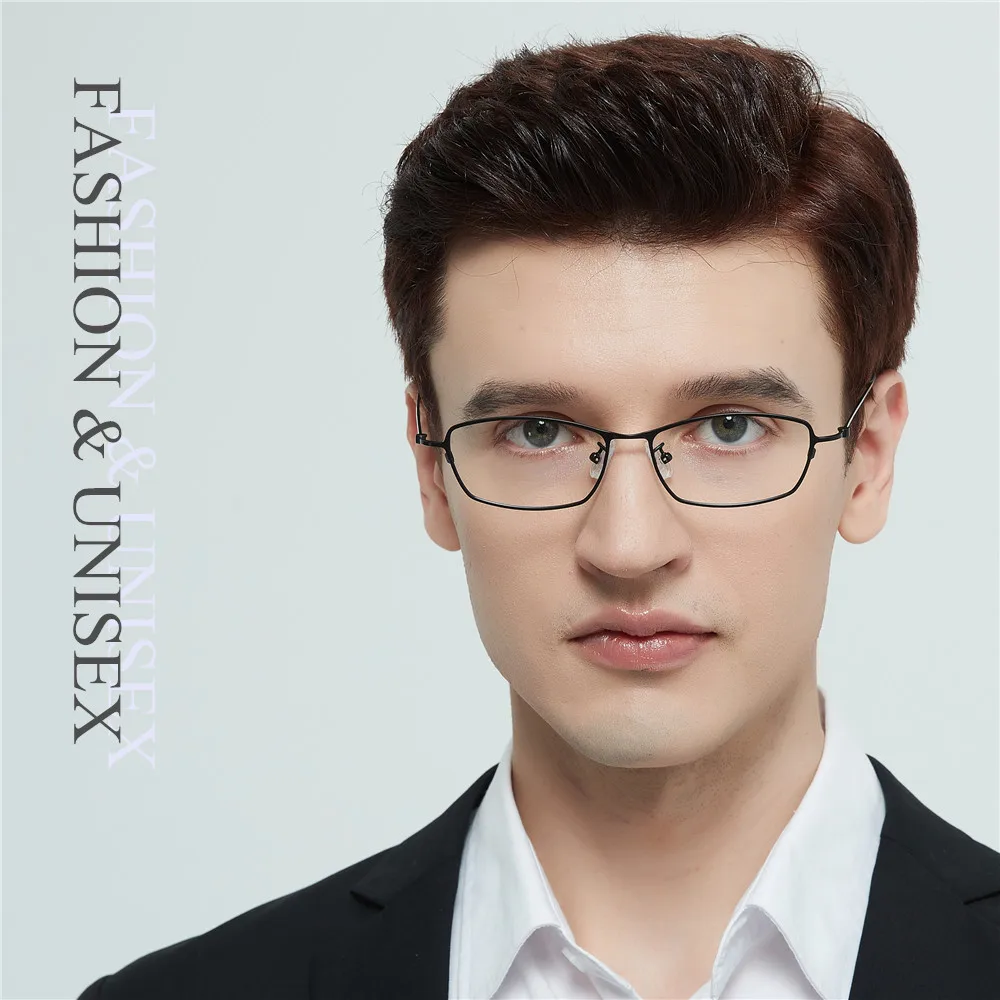 2024 Men Pure Titanium Glasses Frame Fashion Ultralight Narrow Square Simple Eyeglasses Brand Design Spectacles