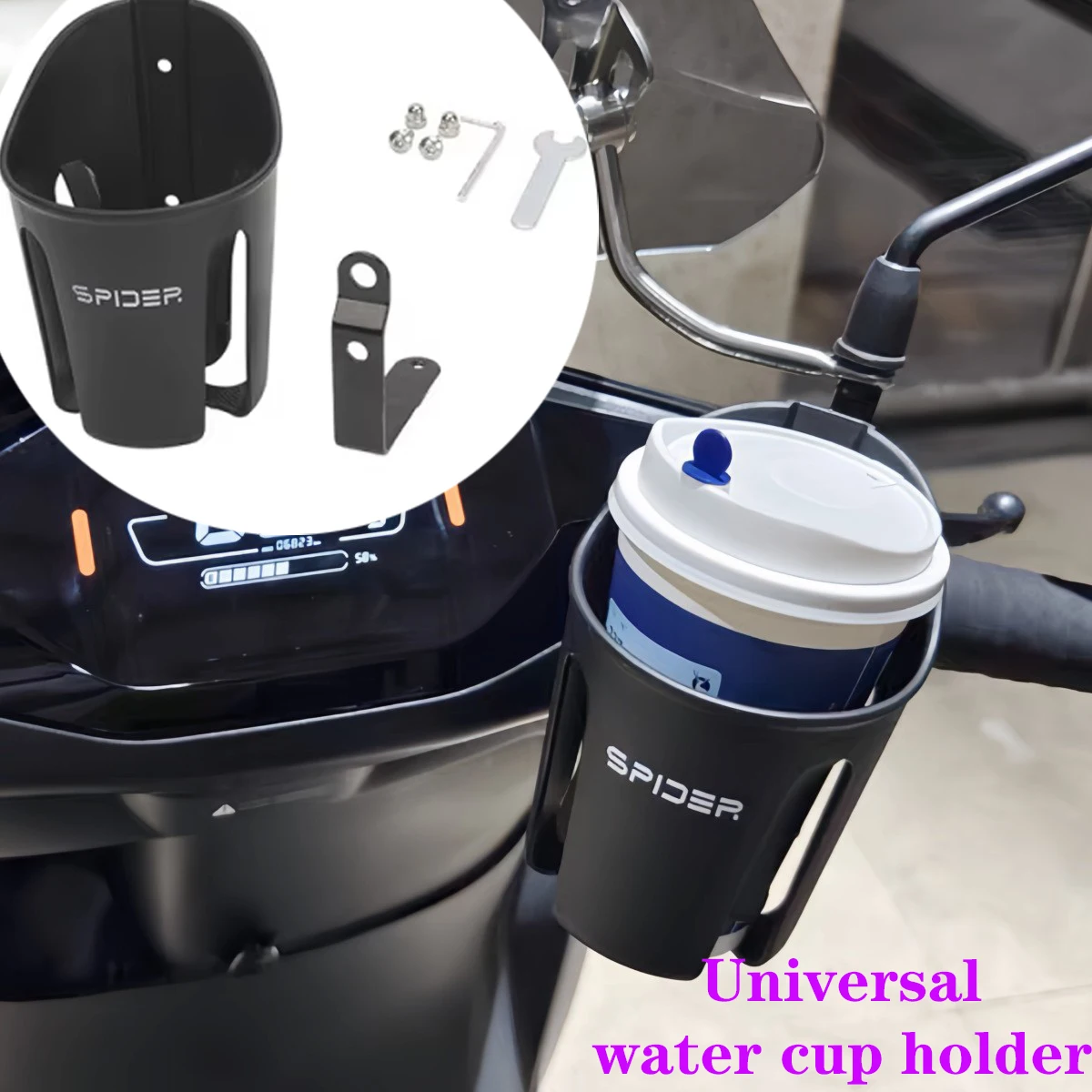 

Universal Motorcycle & Bike Water Bottle Holder Drink Cup Cage Stand for Bicycle Motorbike Scooter ATV Modification Accessories