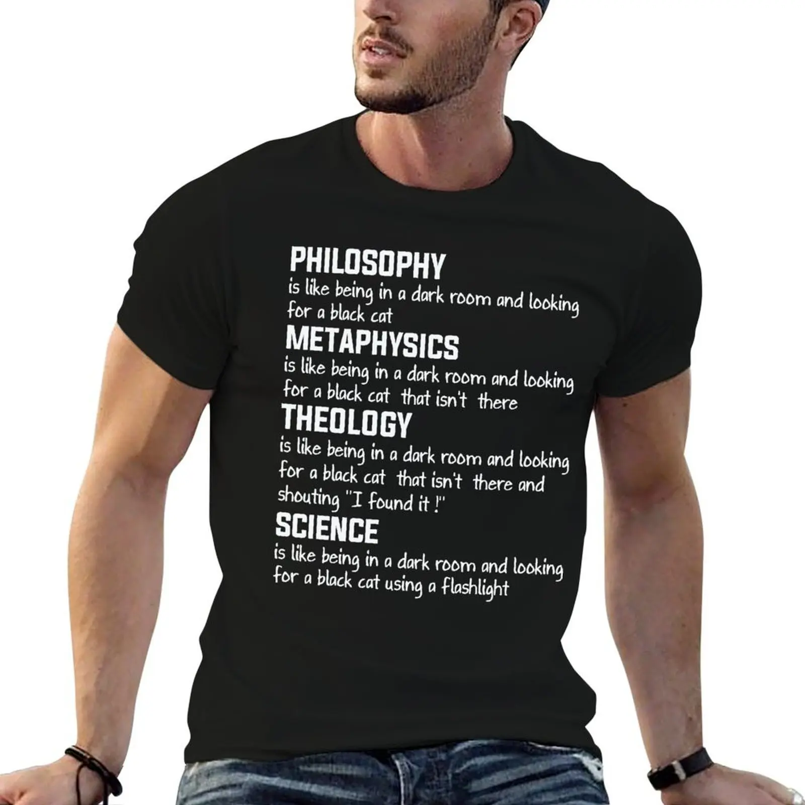 قمصان مزيج القطن Theology Metaphysics، رجل مضحك تي فلسفة، تي شيرت تي شيرت قطن 100% علم، #1