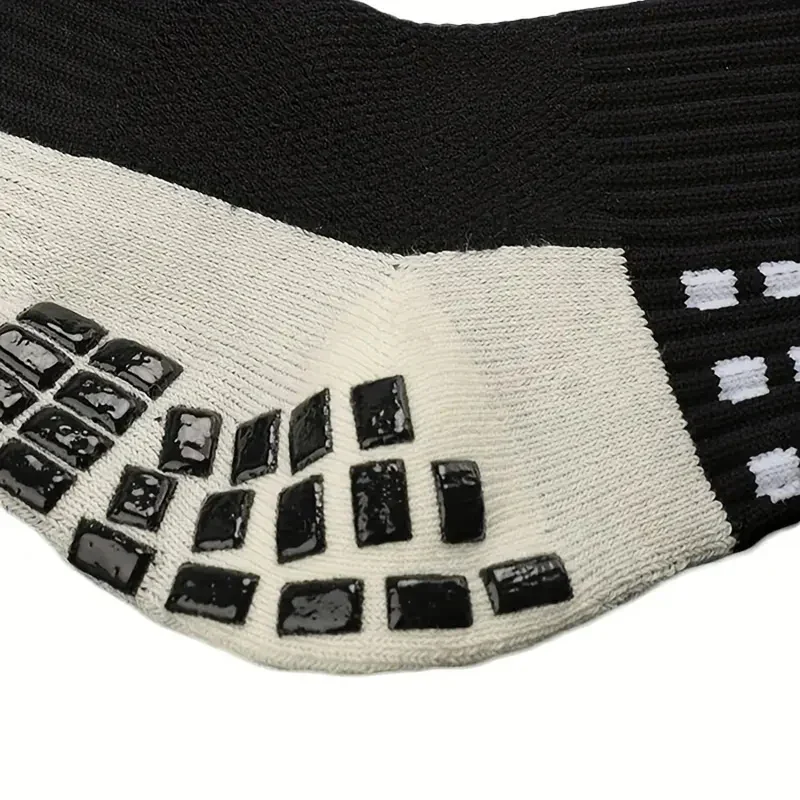 2 Paar rutschfeste Fußballsocken für Herren und Damen, Sportsocken, verdickt, atmungsaktiv, bequem, für Fußball, Basketball, Laufen, Grip-Socken – Detail 4