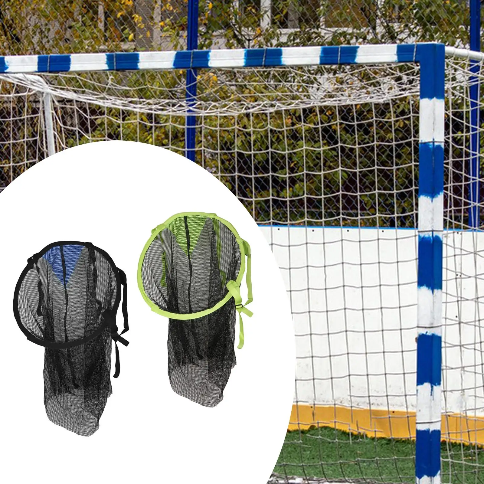 

Football Bins Soccer Target Equipment Easy to Attach 20 Inch Diameter with 4 Buckle Straps