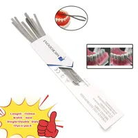 12 unids/set tiras de palo de Pulido de metales Dental superficie de lijado chapada en alúmina materiales de laboratorio de dentista de doble cara individual