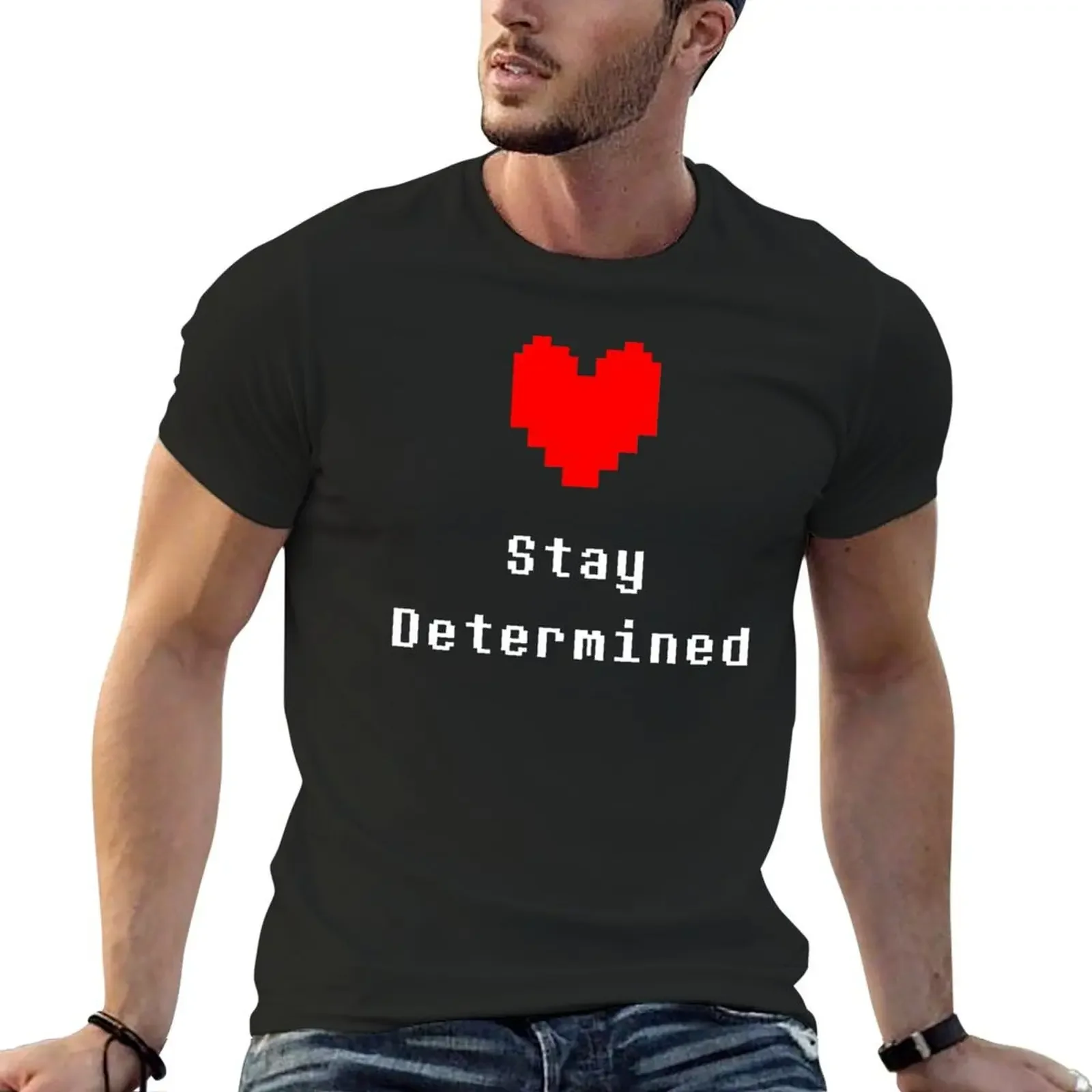 Stay Determined (Undertale) T-Shirt shirts graphic tees blue archive Blouse anime mens workout shirts