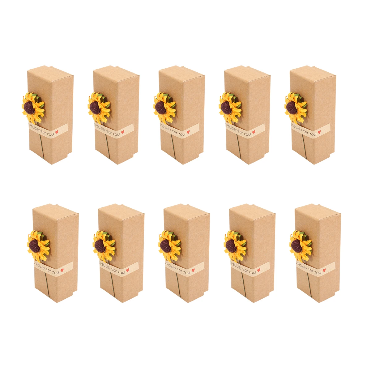 

10 Pcs Lipstick Packing Box 8 7X5 5X2 8cm iginal Color Sunflower Design Paper Gift Boxes For Perfume Holiday Banquet Christmas