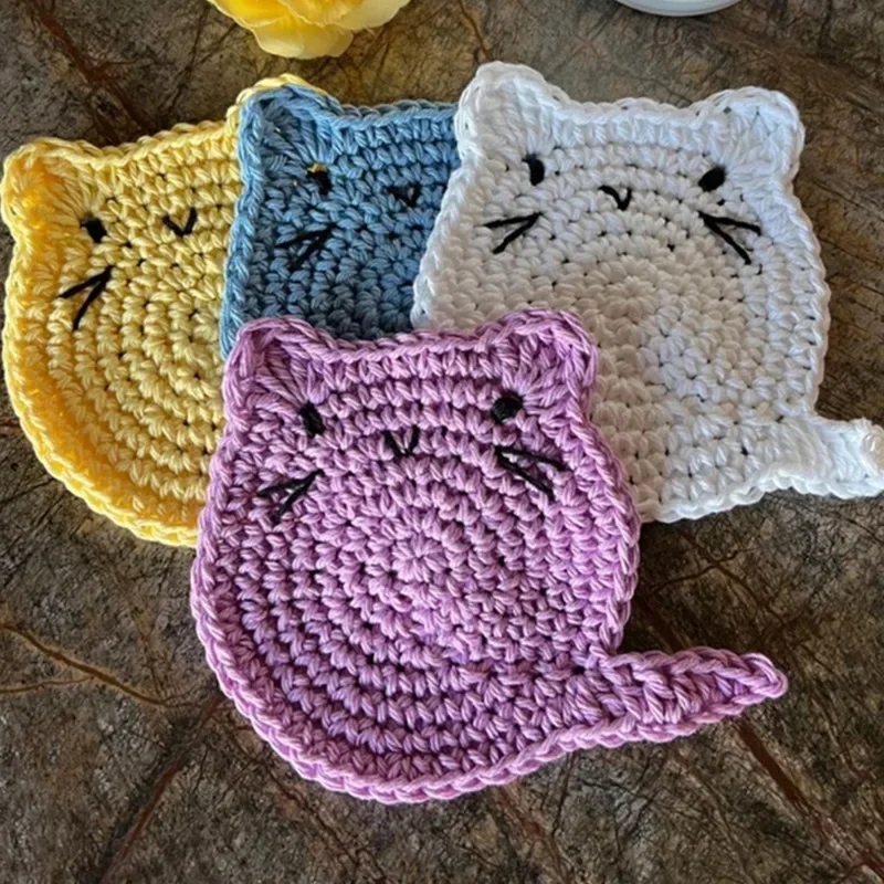 Mouse Wool Hand-crocheted Heat Insulation Mat Thanksgiving/Christmas Party Anti-ironing Tableware Mat Selling New Products.