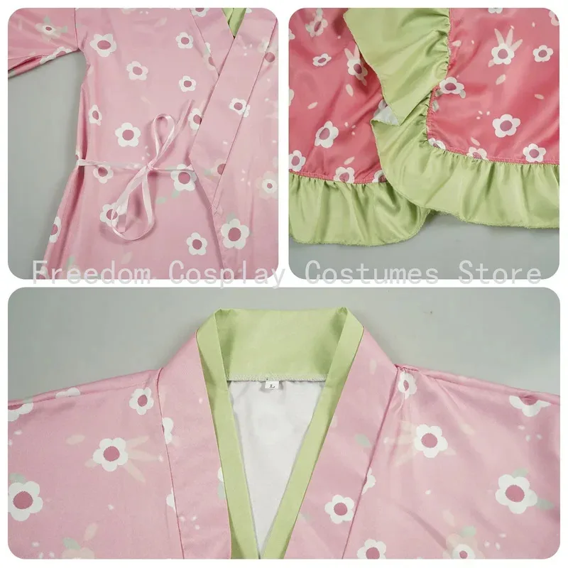 qa156Аниме Канродзи Мицури Косплей Костюм Парик Розовое Кимоно Платье Одежда Хэллоуин Карнавал Вечеринка Маскировка Женские Костюмы