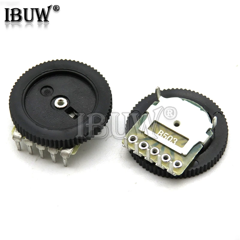 10pcs Double Gear tuning potentiometer B102 B103 B203 B503 B1K B10K B20K B50K 3Pin 5Pin 16*2mm Dial Potentiometer