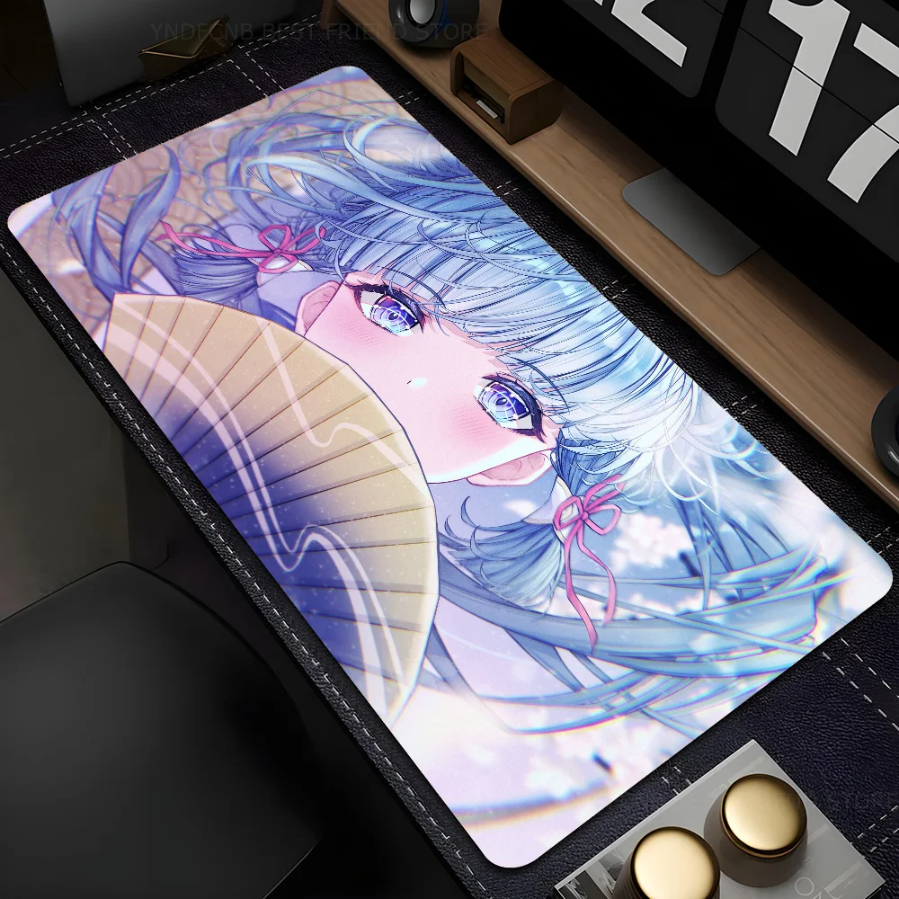 

Kamisato Ayaka Genshin Impact Large Computer Gaming Accessories MousePads Desk Mats Anti-slip Laptop Soft Mice Pad