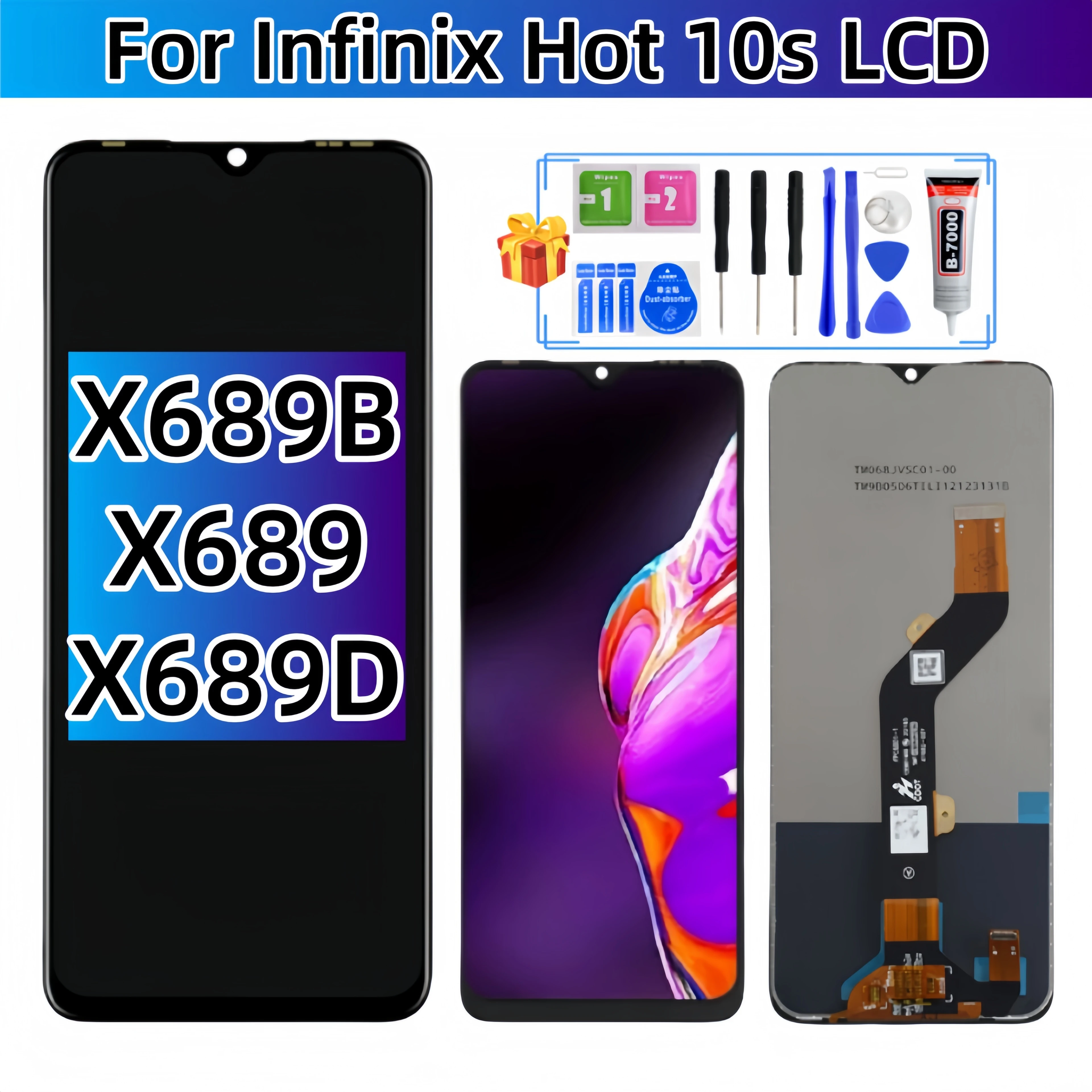 

Для Infinix Hot 10S X689B X689 X689D ЖК-дисплей с сенсорным экраном в сборе, запасные части для ЖК-дисплея