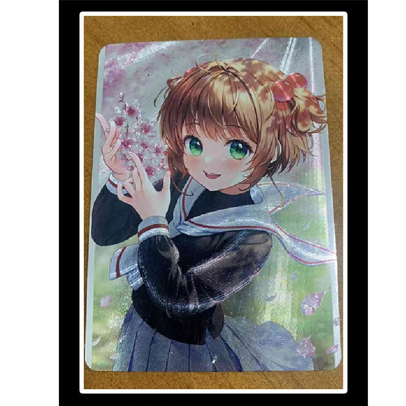 Card Captor Sakura Anime characters CERBERUS KINOMOTO SAKURA DIY Homemade texture Collection card Christmas birthday gift toys