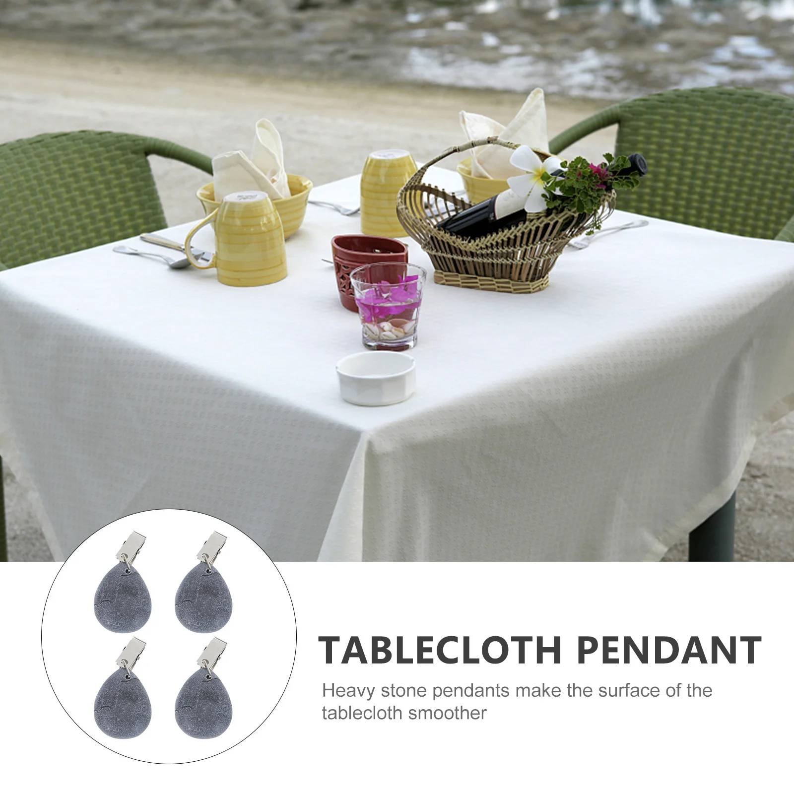 

4pcs Premium Marble Tablecloth Clips Windproof Fixator Outdoor Picnic Buffet Camping Iron Design Table Cloth Holder