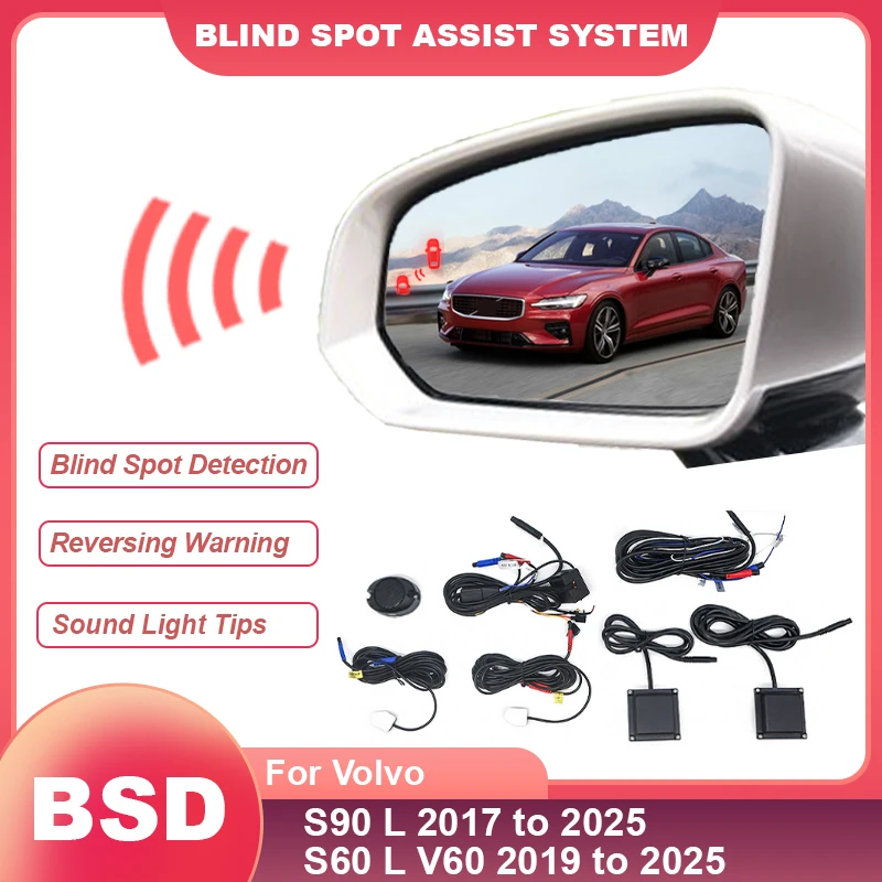 Car BSD BSM BSA Blind Spot Detection System Lane Change Assist Alarm Sensor For Volvo S90L 2017 to 2025 S60L V60 2019 to 2025